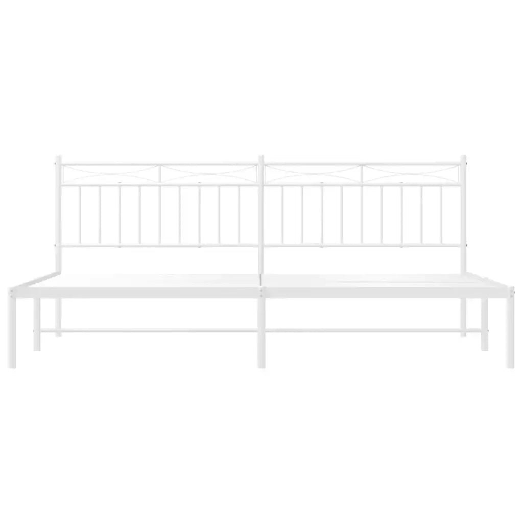 Giroletto con Testiera-Struttura Letto con testiera Metallo Bianco 193x203 cm 428700