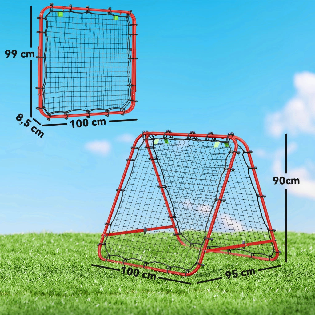 Rete da Allenamento Pieghevole Regolabile ¨C zephmum ¨C 100x95x90 cm Rosso
