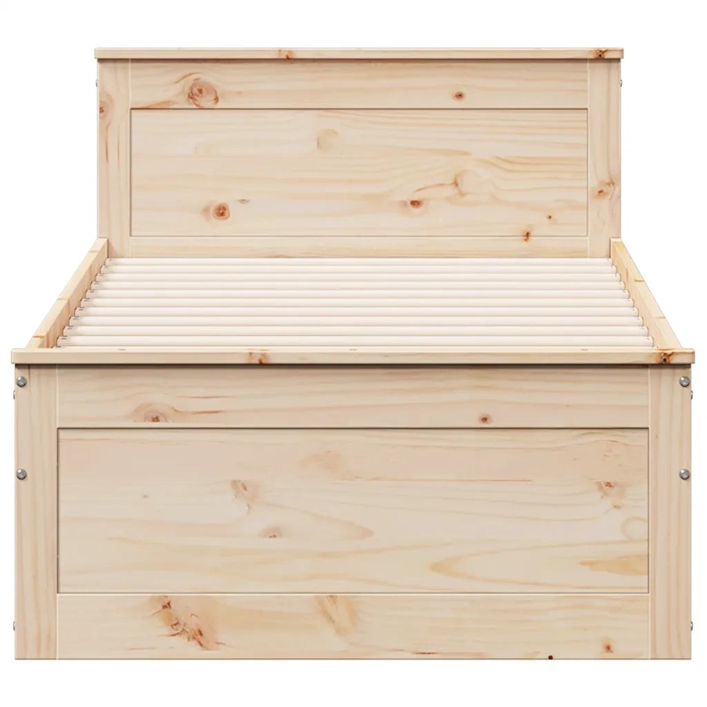 Giroletto senza Materasso con Testiera 90x190 cm Massello Pino 3308786