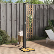 Doccia da Esterno Nera 50x55x224cm in Polyrattan e Legno Acacia 368206