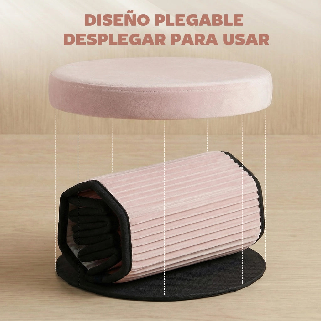 Pouf contenitore ¨C Xylo ¨C velluto rosa rotondo 38x38x38 cm 35L
