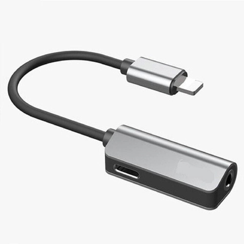 Trade Shop - Cavo Ricarica Adattatore Audio 2 In 1 Lightning Cuffie Jack 3,5mm Iphone Ip-7789 -