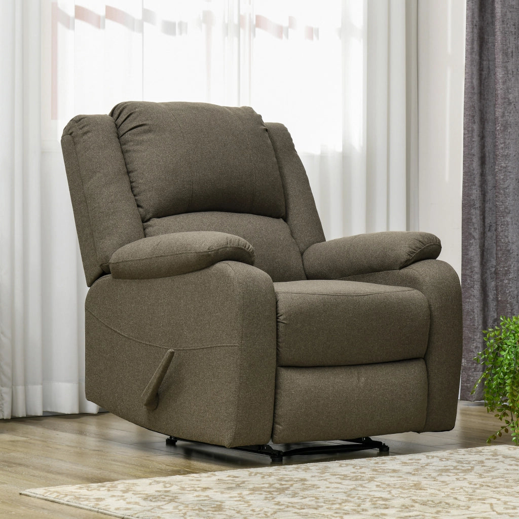 Poltrona Relax Reclinabile Massaggiante ¨C Zephmum ¨C Tessuto Marrone 90x96x98 cm