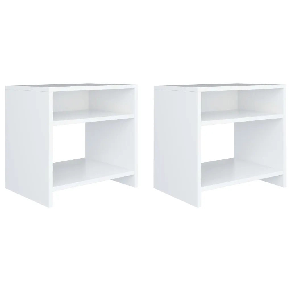Comodini Bianchi 2 pz 40x30x40 cm Legno Ingegnerizzato cod mxl 54178