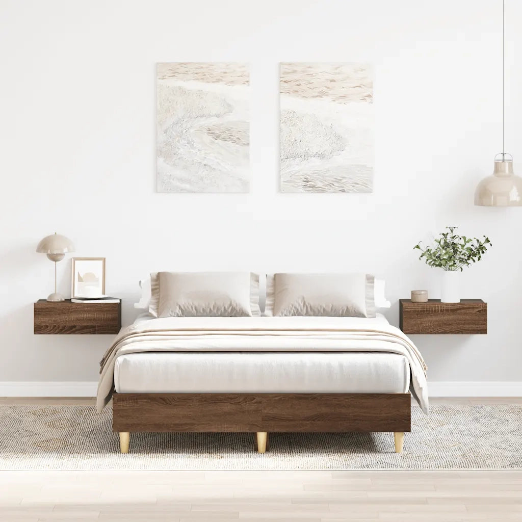 Giroletto senza Materasso Rovere Marrone 135x190 cm Truciolato 861072
