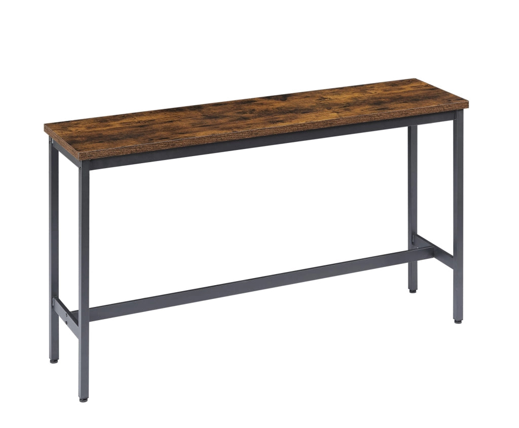 Set tavolo bar 160 cm con 3 sgabelli, marrone rustico e nero