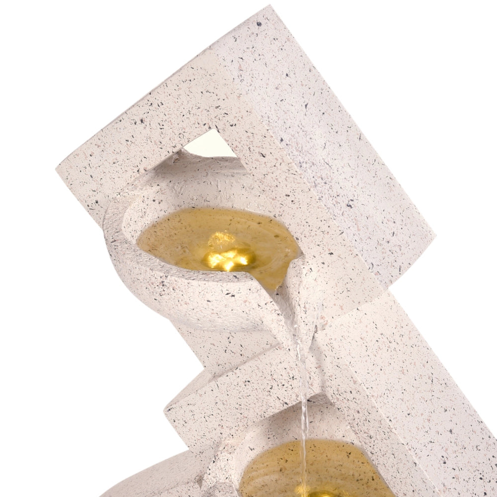 Fontana da giardino in resina beige per esterni con luce LED inserita Design moderno