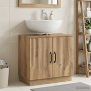 Armadio per Lavabo da Bagno HOORN Rovere Artigianale 897234