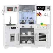 Cucina giocattolo per bambini 110 x 43 x 92 cm con suoni e luci moderno spazio di archiviazione in MDF bianco 20_0011608