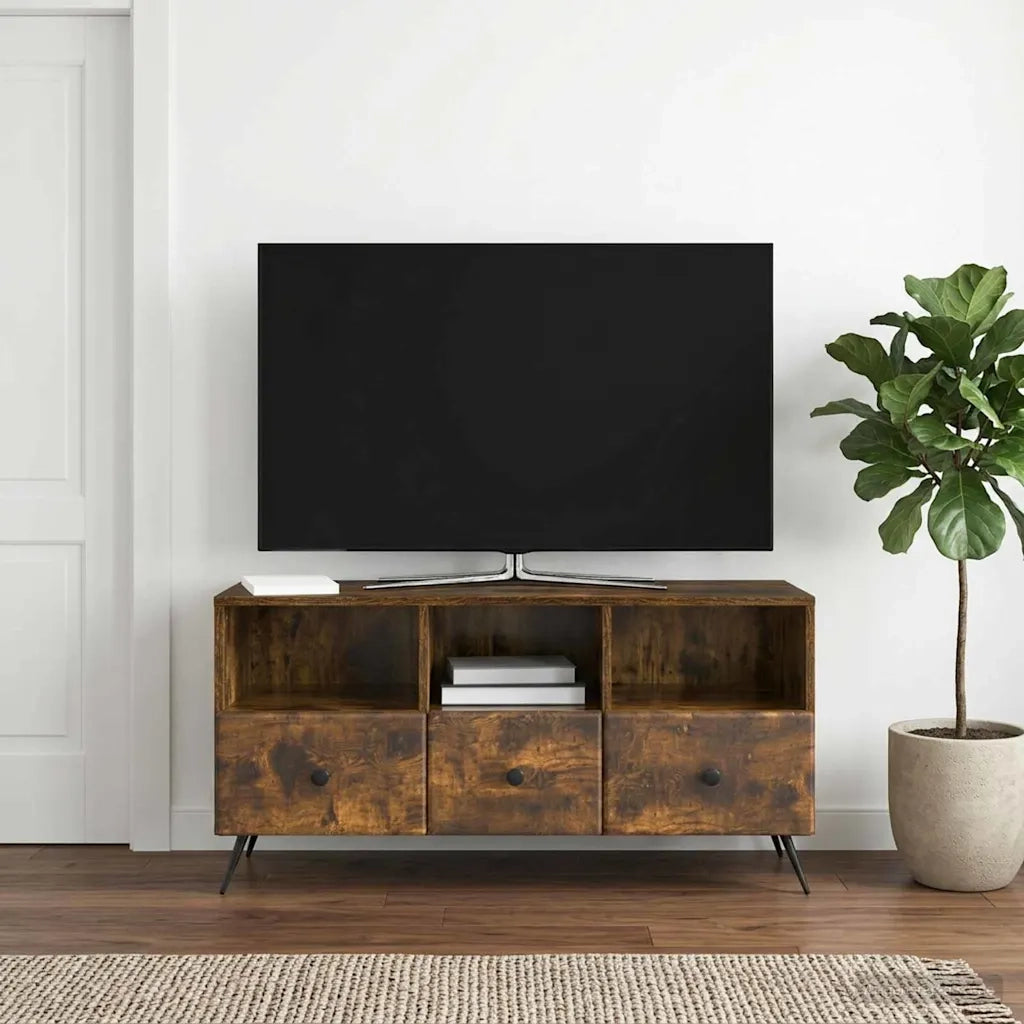 Mobile TV Rovere Fumo 102 x 34,5 x 50 cm Legno ingegnerizzato 895600