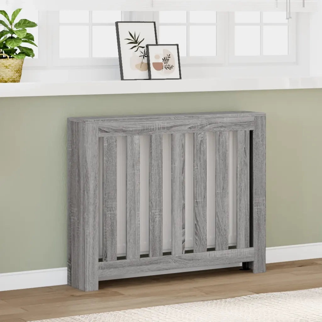 vidaXL Copertura Termosifone Grigio Sonoma 104x20x82 Legno Multistrato