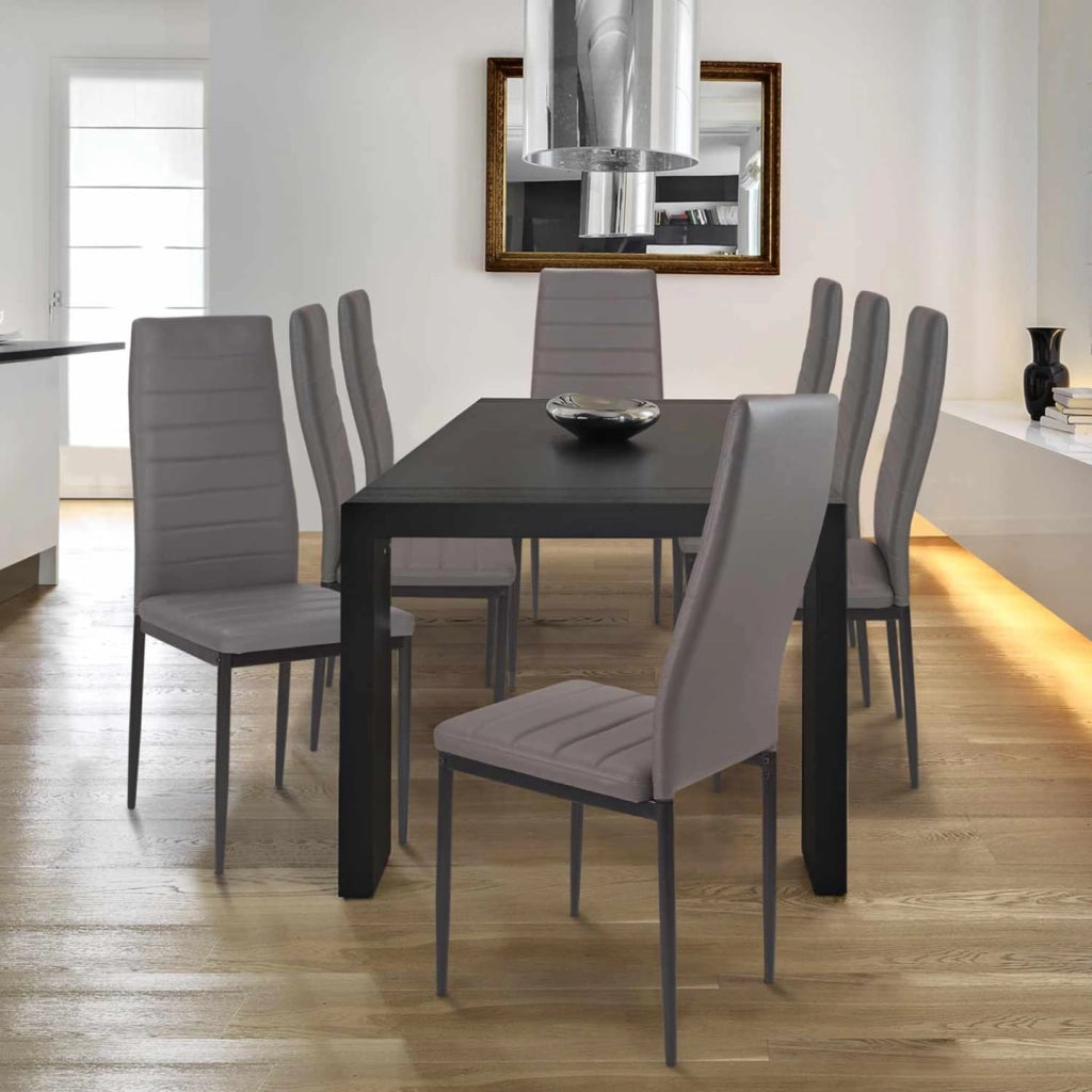 Set di 6 sedie da pranzo ROMANE grigie