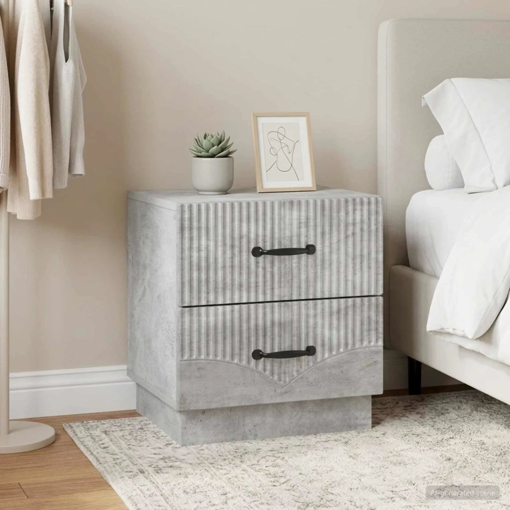 Armadio da Notte 2 pcs Grigio Cemento 43 x 34,5 x 44,5 cm 895222
