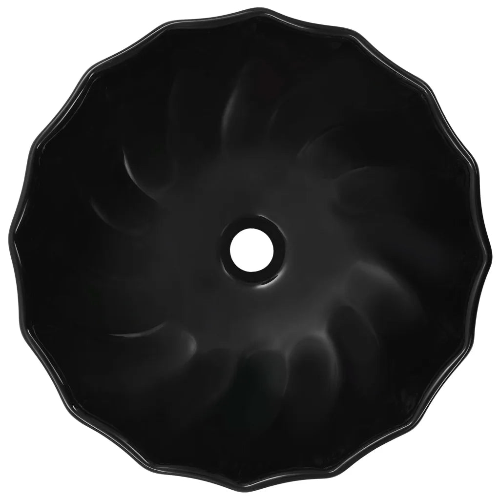 Lavandino 46x17 cm in Ceramica Nero cod mxl 40300
