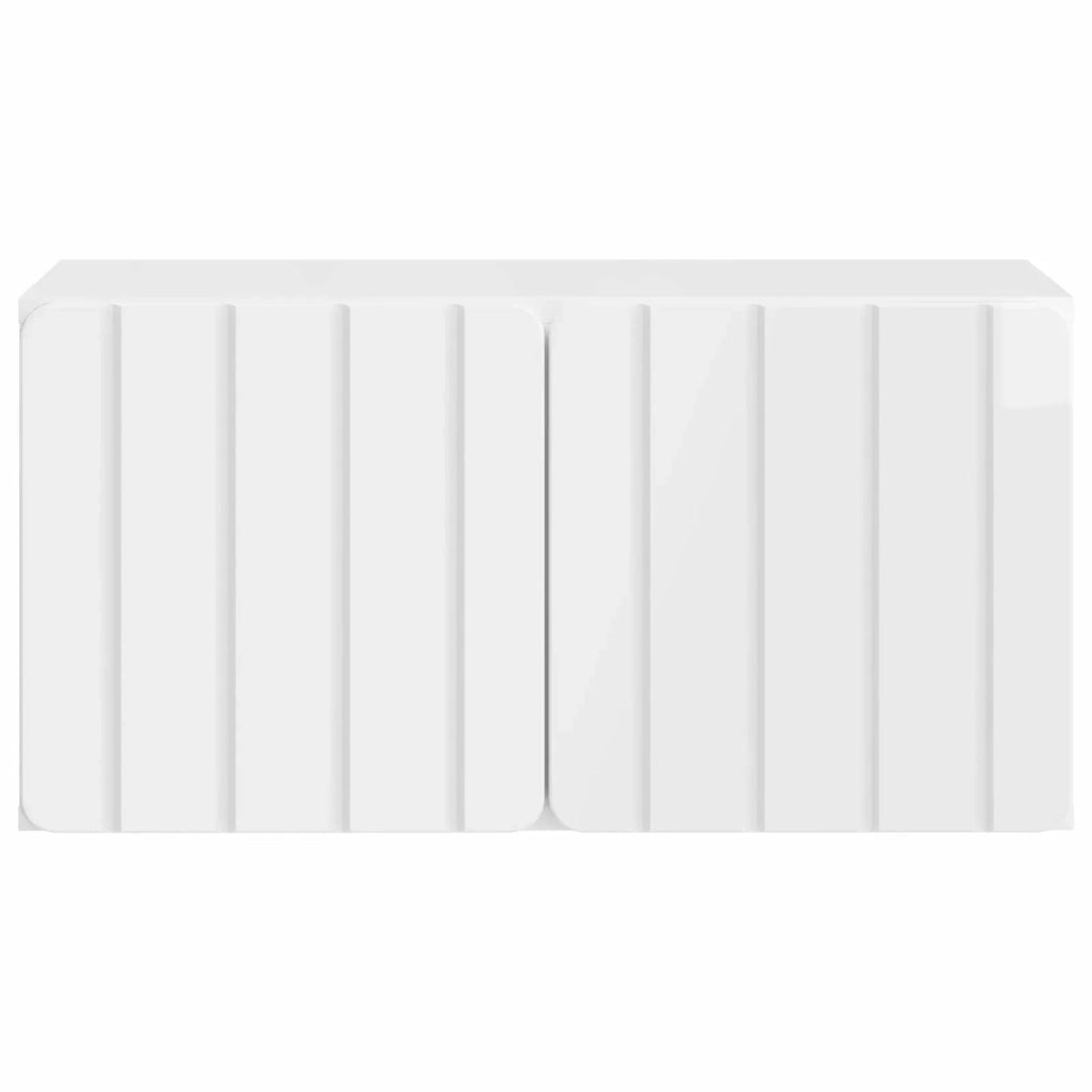 Mobile Porta TV da Muro 59,5 x 31 x 30 cm Bianco Lucido 898369