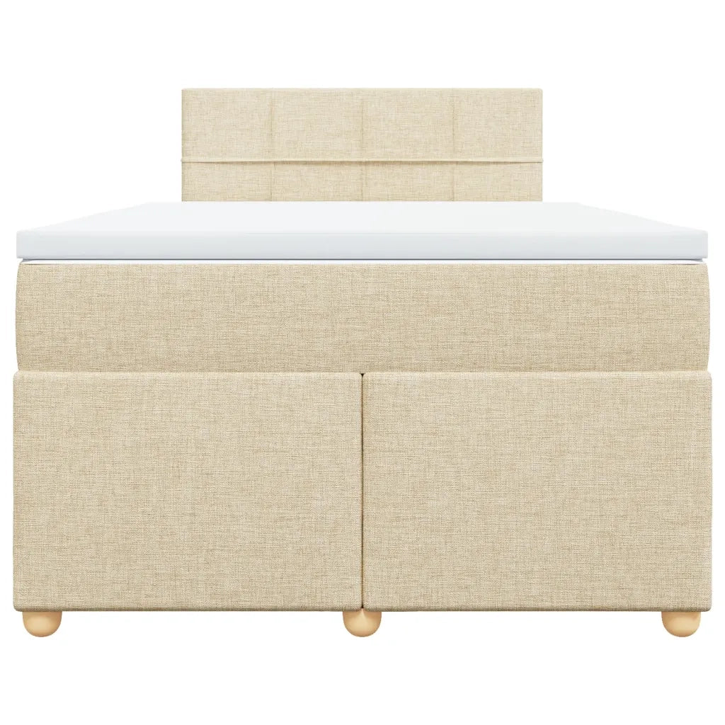 Giroletto a Molle con Materasso Crema 120x200 cm in Tessuto