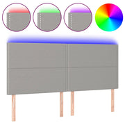 Testiera | Testata a LED Grigio Chiaro 180x5x118/128 cm in Tessuto