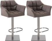 Set 2 sgabelli bar in tessuto Damaso acciaio inox 2