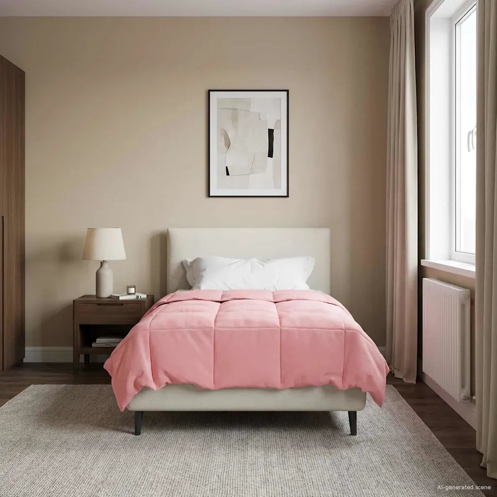 Duvet Invernale Trapuntato Rosa 135 x 220 cm Microfibra 42026114