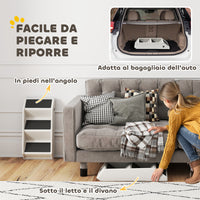 Scaletta Pieghevole per Cani e Gatti 3 Gradini Antiscivolo  53x30,5x36,5 cm in PP Crema