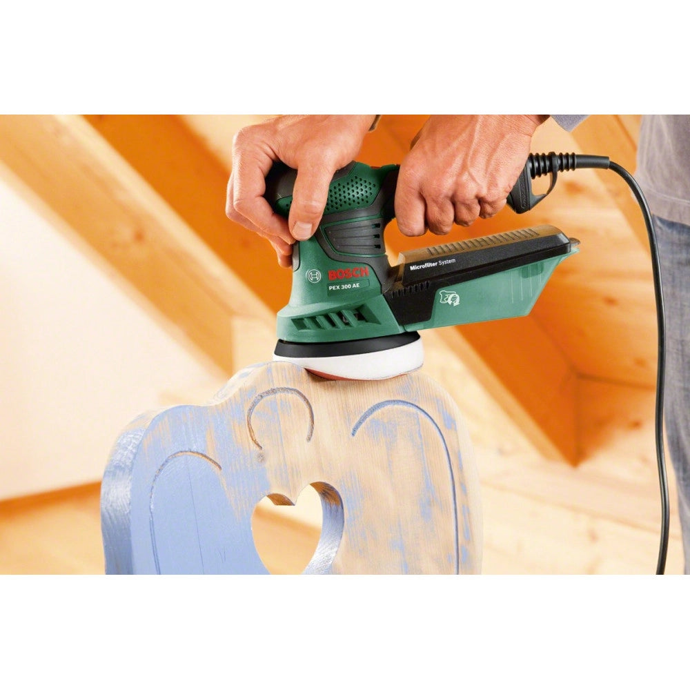 Trade Shop - Levigatrice Bosch Pex 300 Ae Roto Orbitale 270 Watt Lucidatrice + 25 Fogli -