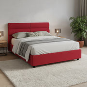 Brivio, Letto Piazza e Mezza Sfoderabile Made in Italy, Rosso