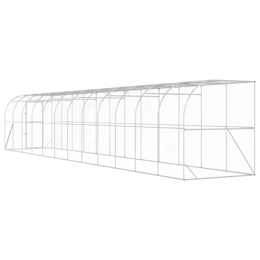 Gabbia per Polli Contro il Muro Argento 600 x 150 x 215 cm 3434735