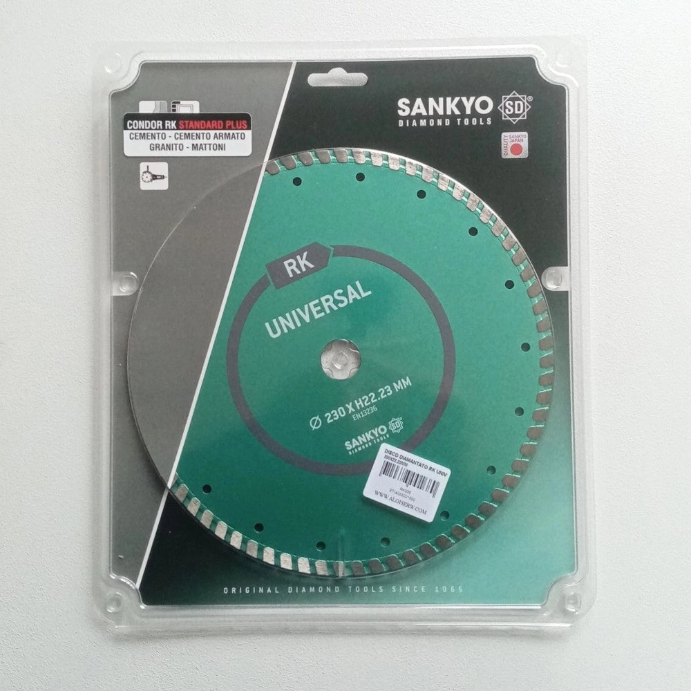 Sankyo rk 230mm disco diamantato universale per taglio cemento, cemento armato, granito, mattoni