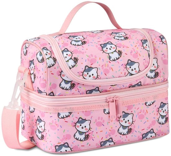 Borsa di Picnic per Bambini, Borsa Isolante per Ragazzi con Due Compartimenti e Cinturino con Fermo-Fermo e Spalla Regolabile Impermeabile Borsa di Picnic per Bambini
