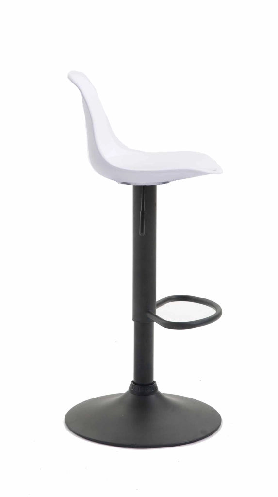Sgabello di design KIEL in polipropilene e similpelle nero,bianco