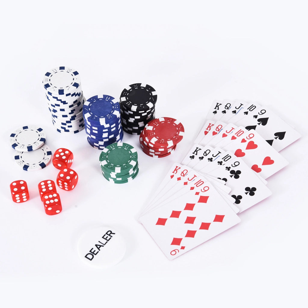 Set di Poker Professionale ¨C Zephmum ¨C Aluminio con 300 Fichas, 5 Dadi, 2 Barajas