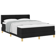 Letto a molle con materasso Nero 190 x 140 cm Poliestere