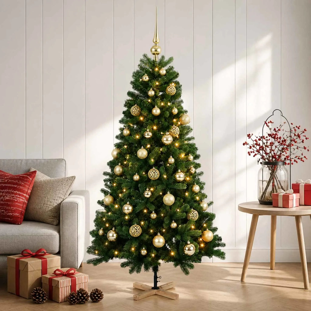 Albero di Natale artificiale con palline 120 cm 150 LED 3461425