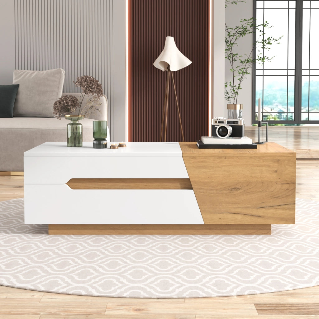 Tavolino da Caff¨¨ Allungabile con Cassetti ¨C Xylo ¨C Legno, Design Moderno