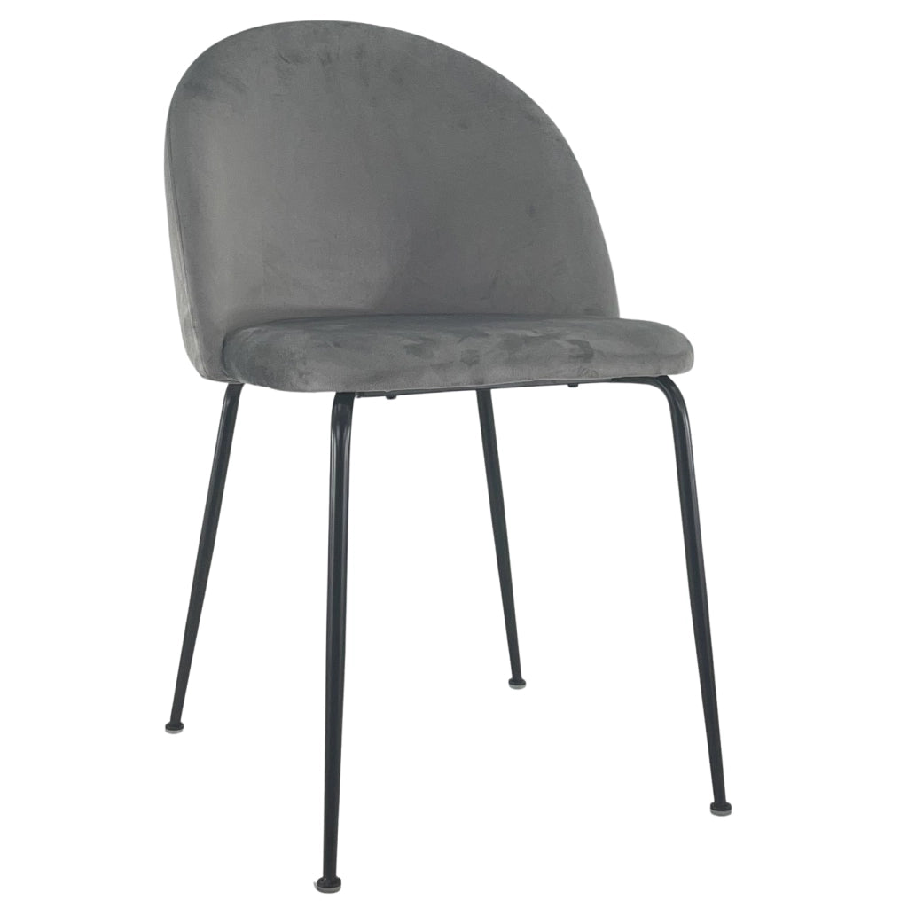 Marvin Sedia in Velluto e Oro Oslo da Sala Pranzo Con Gambe Metallo Dorate Seduta Imbottita Sedie Poltron Grigio/1 Sedia