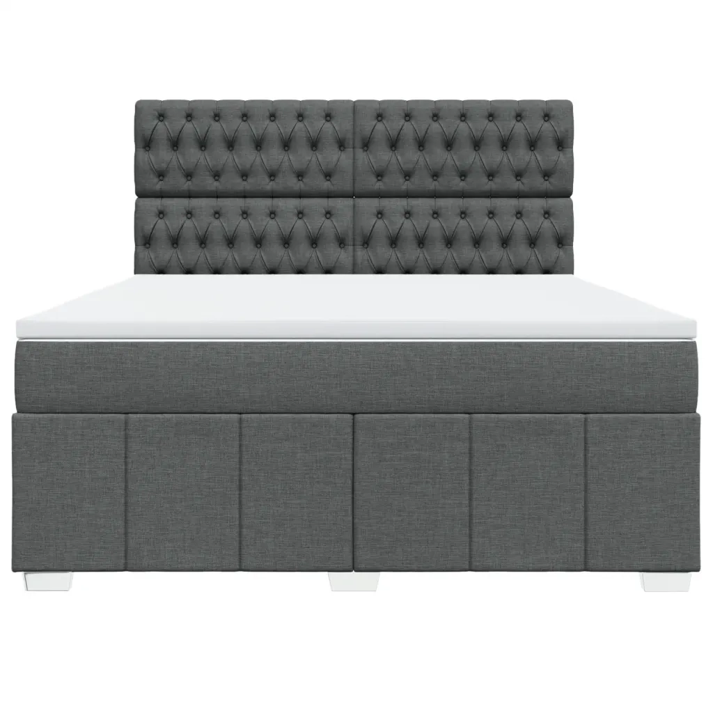 Giroletto a Molle con Materasso Grigio Scuro 180x200 cm Tessuto 3291755