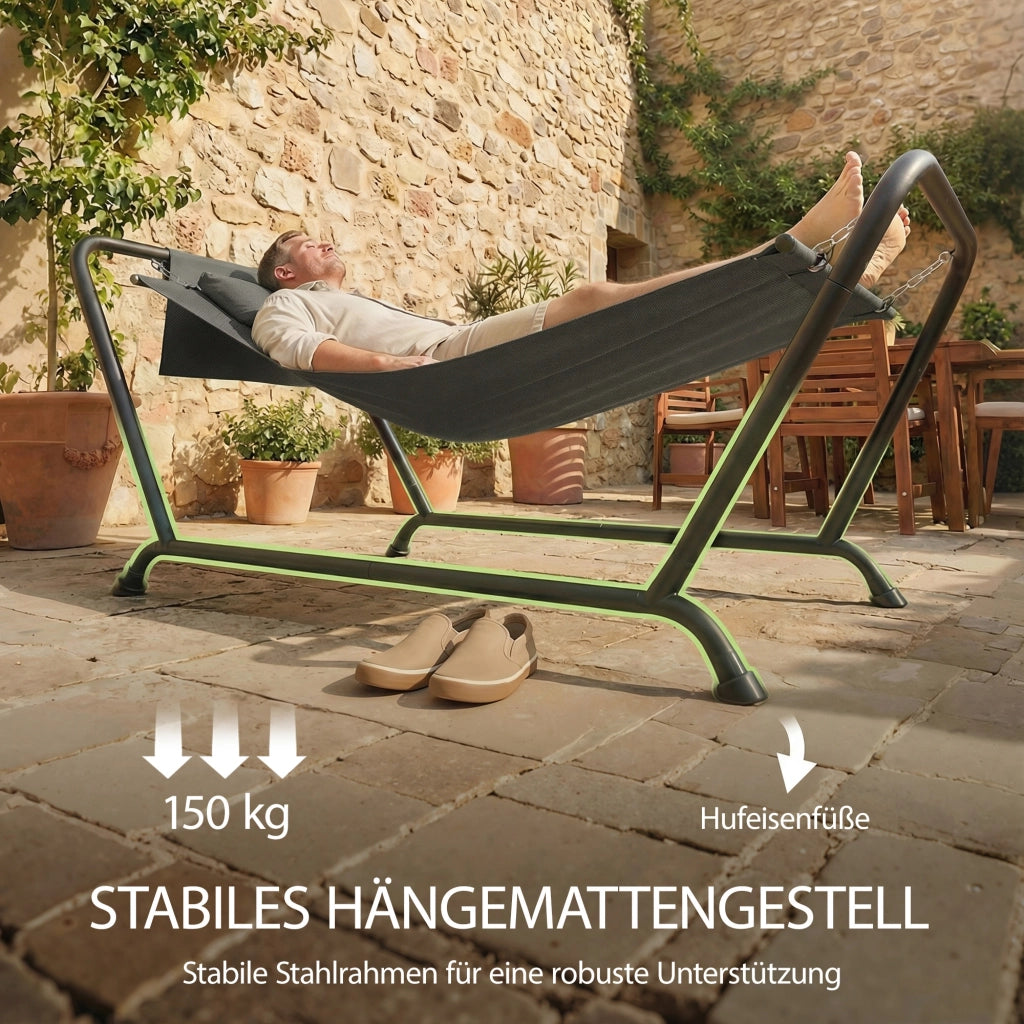 Amaca con Stuttura ¨C zephmum ¨C Grigio 237x90 cm 150 kg