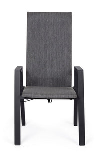 Set 4 Sedie con Braccioli da Giardino 59.5x72x111 cm in Alluminio Ethan Antracite