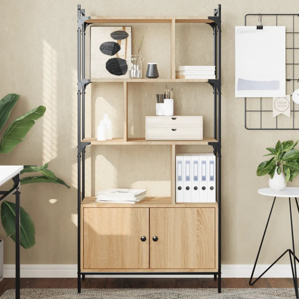 Libreria con Ante Rovere Sonoma 76,5x30x154,5 cm Legno ingegnerizzato 833349