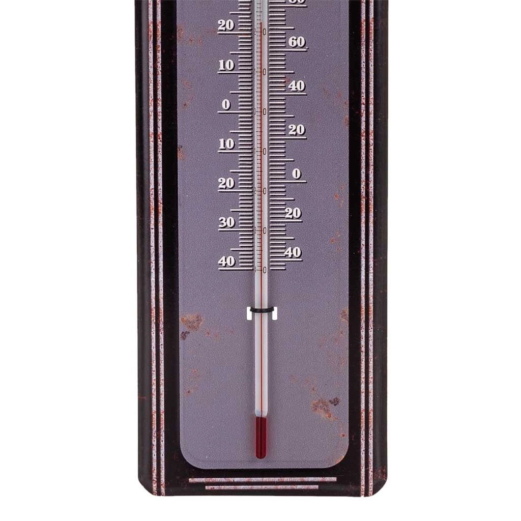 Termometro da parete in metallo nero 47,5x15x1h