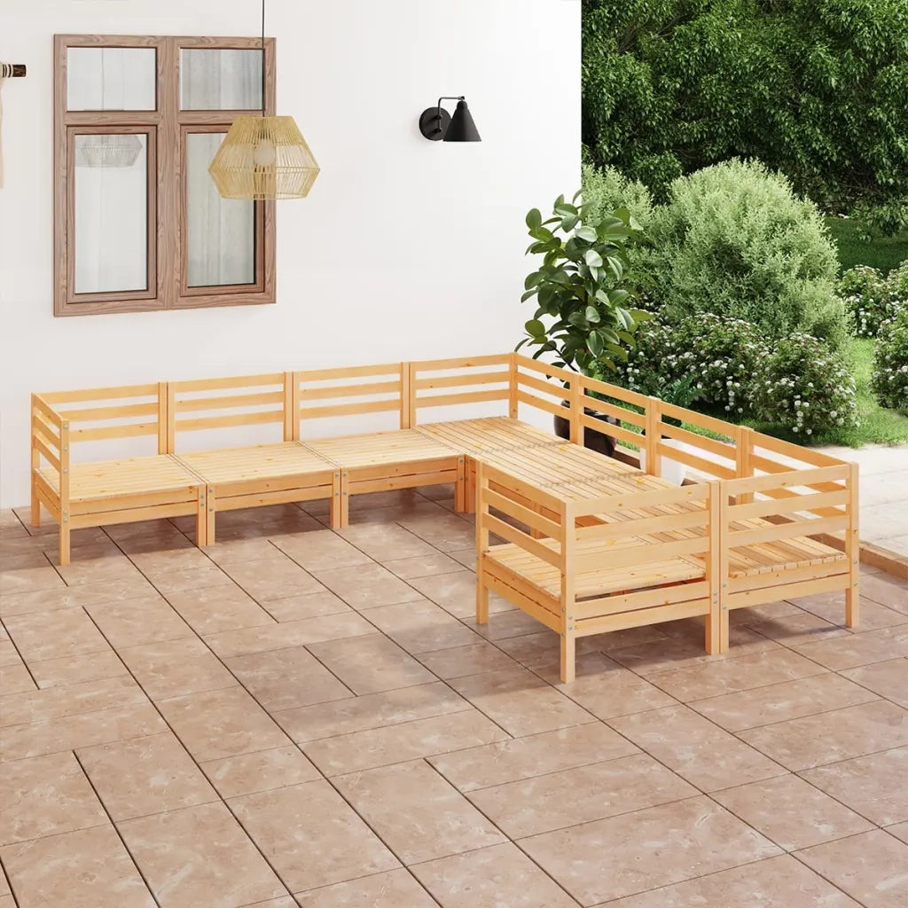 Set Salotto da Giardino 8 pz in Legno Massello di Pino 3083244