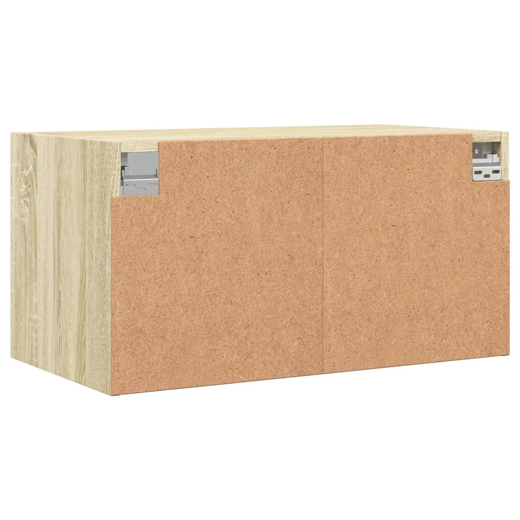 Armadietto a Muro | Mobile a Muro con Ante in Vetro Rovere Sonoma 68,5x37x35 cm