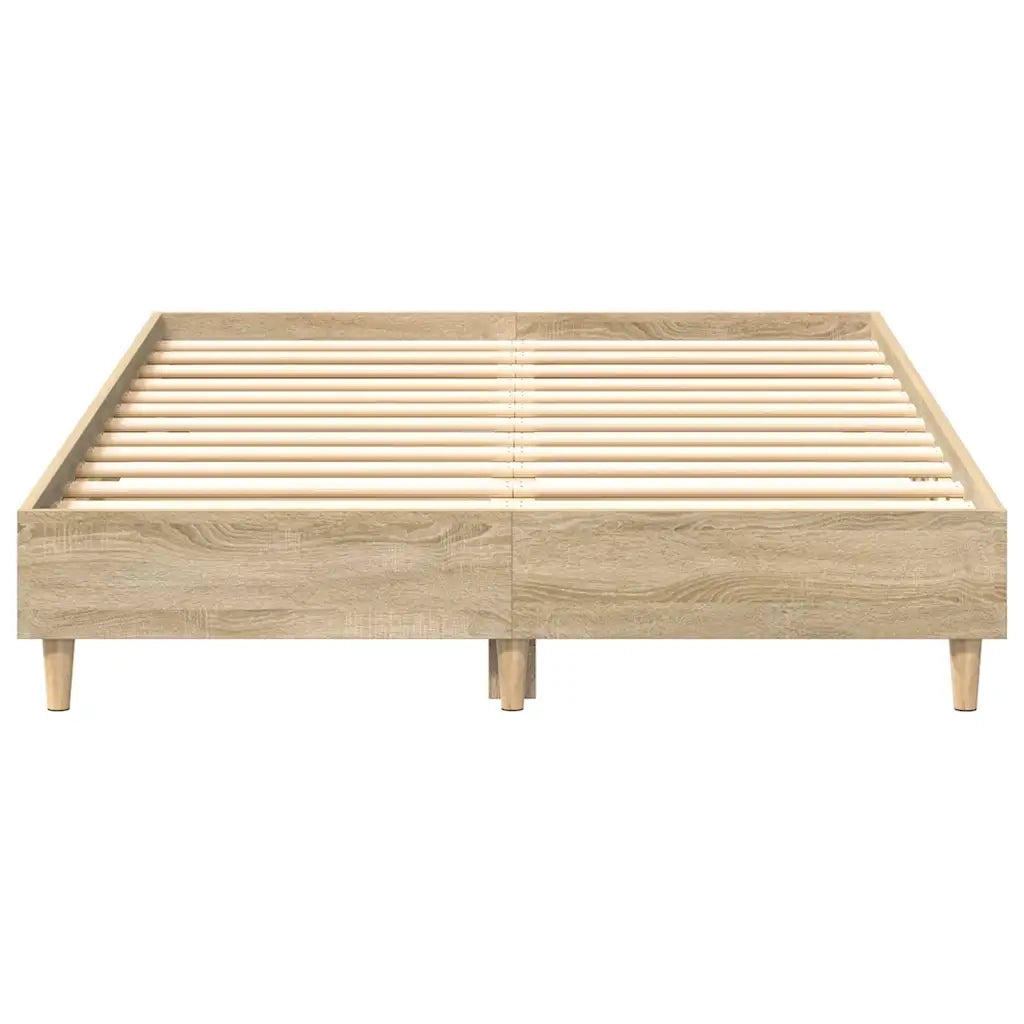 Letto matrimoniale | Letto per adulti | Giroletto senza Materasso Rovere Sonoma 120x200cm in Truciolato