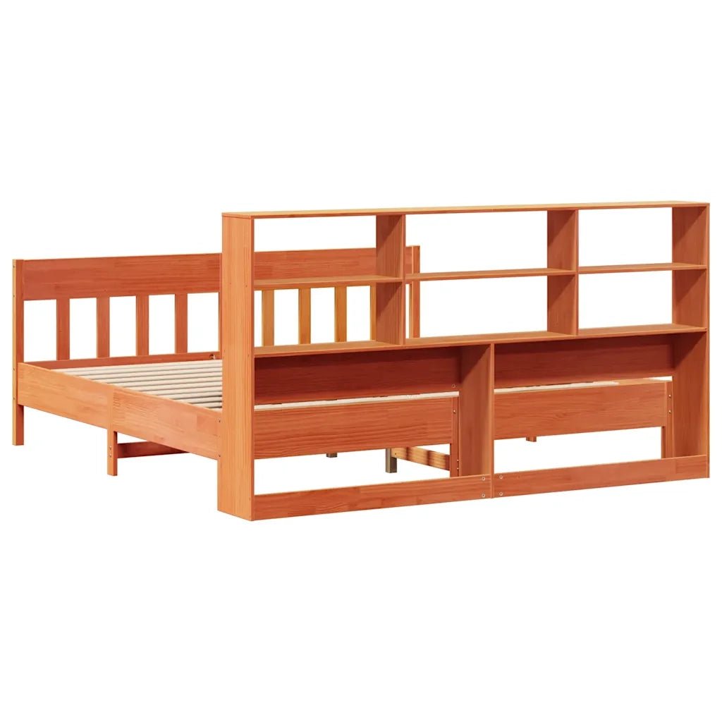 vidaXL Giroletto senza Materasso Marrone Cera 200x200 cm Legno di Pino