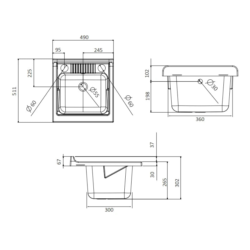 Lavatoio classica 50x50 per lavanderia