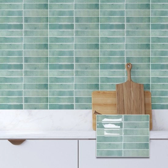 Decali per parete cucina, stick per parete cucina, metri per parete cucina, decorazione per casa, fondo, bagno, cucina (Blauo-verde)