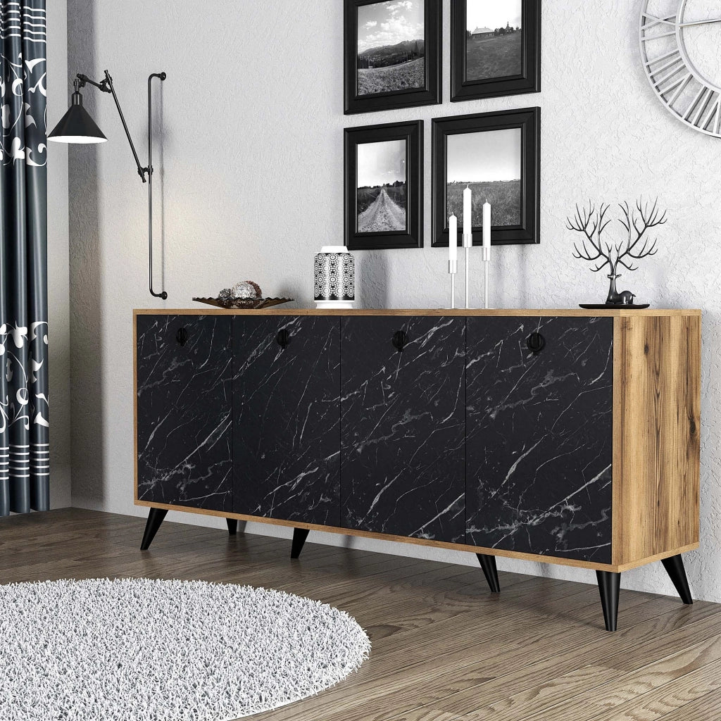 Credenza in legno "Elite" - 180 x 45 x 80 cm - Nero