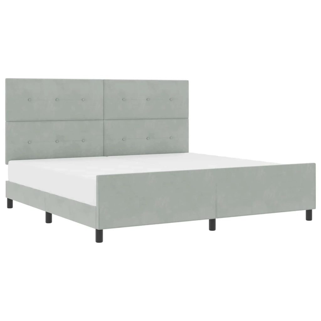 Letto a molle con testiera Grigio chiaro 200 x 200 cm Velluto 3344963