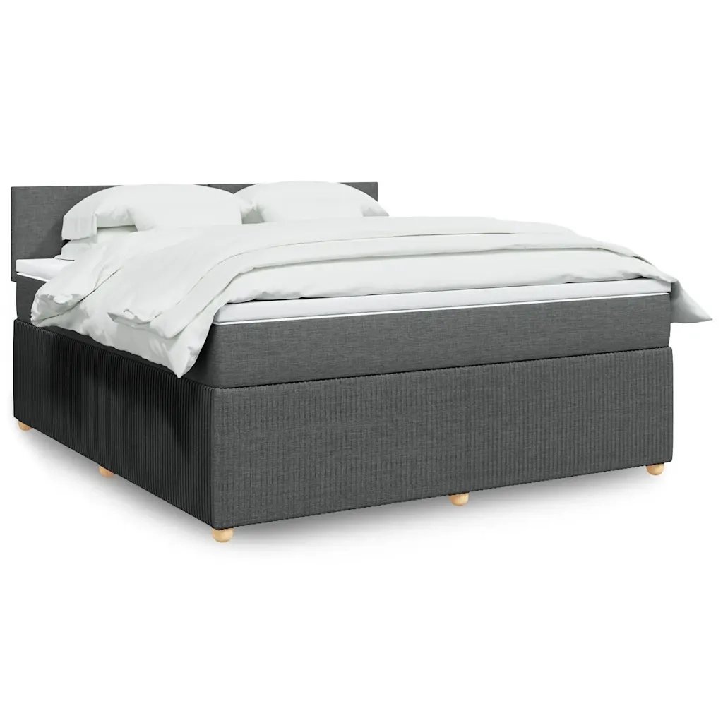 Giroletto a Molle con Materasso Grigio Scuro 180x200 cm Tessuto 3287529
