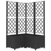Fioriera | Cassetta per fiori | Vaso da Giardino con Graticcio Nero 80x80x136 cm in PP